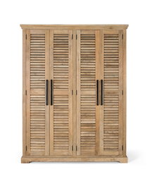 GINER Y COLOMER Armario de madera de mango natural con 4 puertas